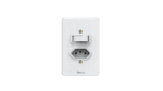 Conjunto Interruptor Simples + 1 Tomada 10A 4x2 Enerbras Artis Branca