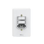 Conjunto 2 Interruptores Paralelo + 1 Tomada 10A Enerbras Artis Branca