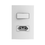 Conjunto Interruptor Simples + 1 Tomada 20A 4x2 Iriel Atria Branca
