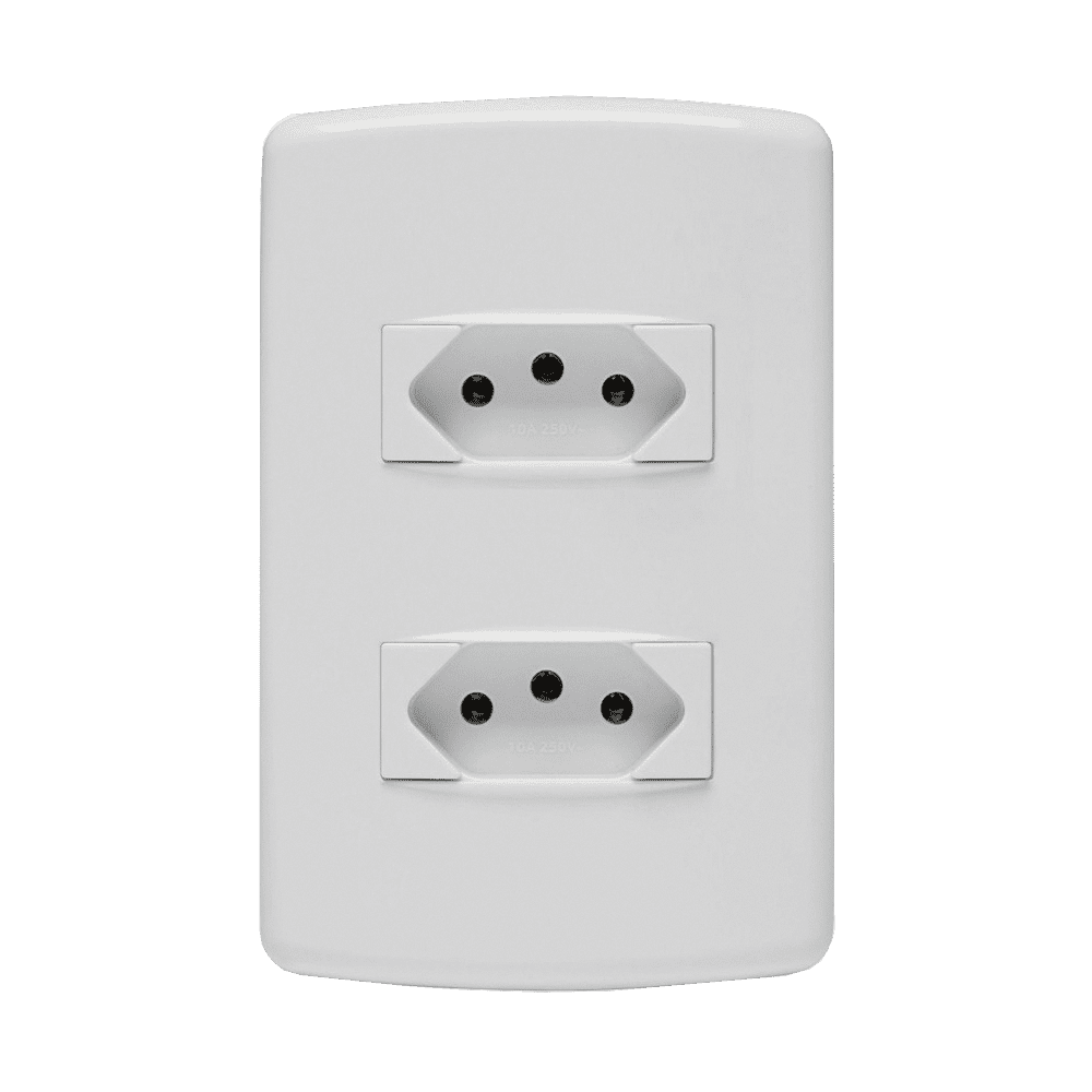 852032_1-1.png Conjunto 2 Tomadas 2P+T 20A 4x2 Iriel Duale Up Branca - Imagem 1