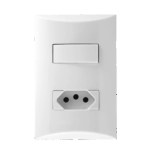 Conjunto Interruptor Paralelo + 1 Tomada 10A 4x2 Iriel Brava Branca