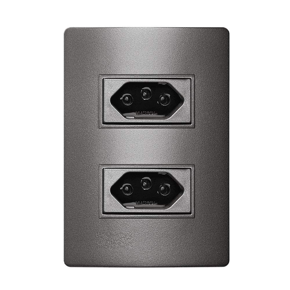 5UB99454CT_1.png Conjunto 2 Tomadas 2P+T 10A 4x2 Iriel Revita Concreto - Imagem 1
