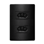 Conjunto 2 Tomadas 2P+T 10A 4x2 Iriel Revita Carbono metálico