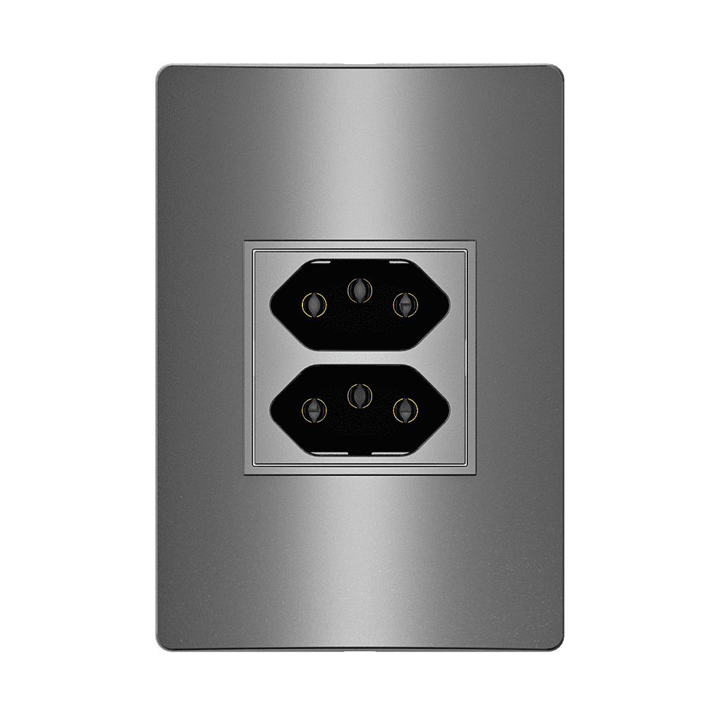 5UB99453CT_1.png Tomada Duale Up Lex 2P+T 10A 4x2 com Placa Iriel Revita Concreto - Imagem 1