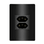 Tomada Duale Up Lex 2P+T 10A 4x2 com Placa Iriel Revita Carbono metálico
