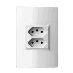 Tomada Duale Up Lex 2P+T 10A 4x2 com Placa Iriel Revita Branca