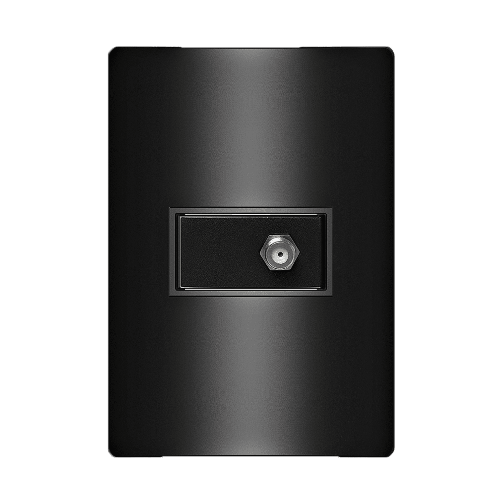 5TG99462CA_1.png Tomada Coaxial TV Terminal 4x2 com Placa Iriel Revita Carbono metálico - Imagem 1