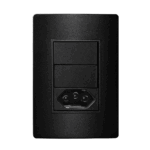 Conjunto 2 Interruptores Paralelo + 1 Tomada 10A 4x2 Iriel Revita Carbono metálico