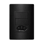 Conjunto 2 Interruptores Simples + 1 Tomada 10A 4x2 com Placa Iriel Revita Carbono metálico