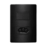 Conjunto Interruptor Paralelo + 1 Tomada 10A 4x2 com Placa Iriel Revita Carbono metálico