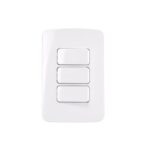 Conjunto 3 Interruptores Simples com Placa Margirius B3 Branca