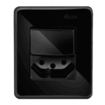 Conjunto Sobrepor Interruptor Simples + Tomada 2P+T 10A Simon 19 Negro piano