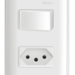 Conjunto Interruptor Simples + 1 Tomada 20A com Placa Simon 19 Branca