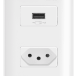 Conjunto Tomada USB 2.1A Turbo Charge + 1 Tomada 10A com Placa Simon 19 Branca