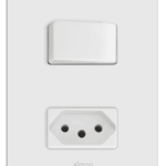 Conjunto Interruptor Simples + 1 Tomada 20A com Placa Simon 20 Branca