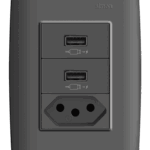 Conjunto 2 Carregadores USB 2.1A Turbo Charge + 1 Tomada 10A com Placa Simon 30 Branca