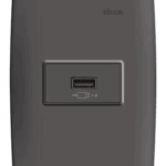 Tomada Carregador USB 2.1A Turbo Charge Bivolt com Placa Simon 30 Grafite