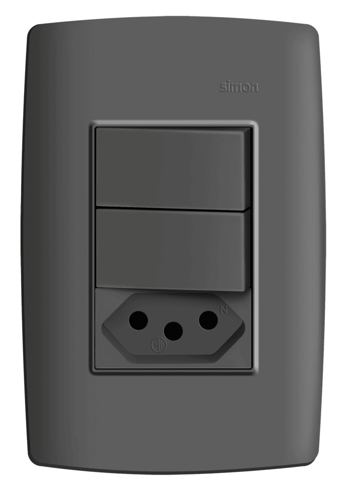 conjunto-2-interruptores-simples-10a-250v-1-tomada-2pt-padrao-brasileiro-10a-250v-grafite-simon-30-30957-38-7899191919504.png Conjunto 2 Interruptores Simples + 1 Tomada 10A com Placa Simon 30 Grafite - Imagem 1