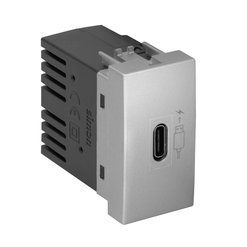 MODULO-CARREGADOR-USB-TIPO-C-2.1A-BIVOLT-LINHA-S30S35-ALUMINIO-FOSCO-SIMON-3035-30382-34-1.png Módulo Carregador USB Tipo C 2.1A Bivolt Simon 30/35 Alumínio fosco - Imagem 1