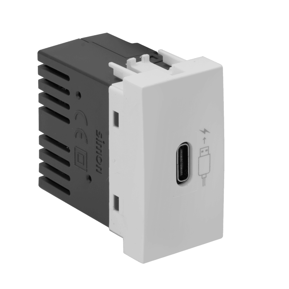 MODULO-CARREGADOR-USB-TIPO-C-2.1A-BIVOLT-LINHA-S30S35-BRANCO-SIMON-3035-30382-30-1.png Módulo Carregador USB Tipo C 2.1A Bivolt Simon 30/35 Branca - Imagem 1
