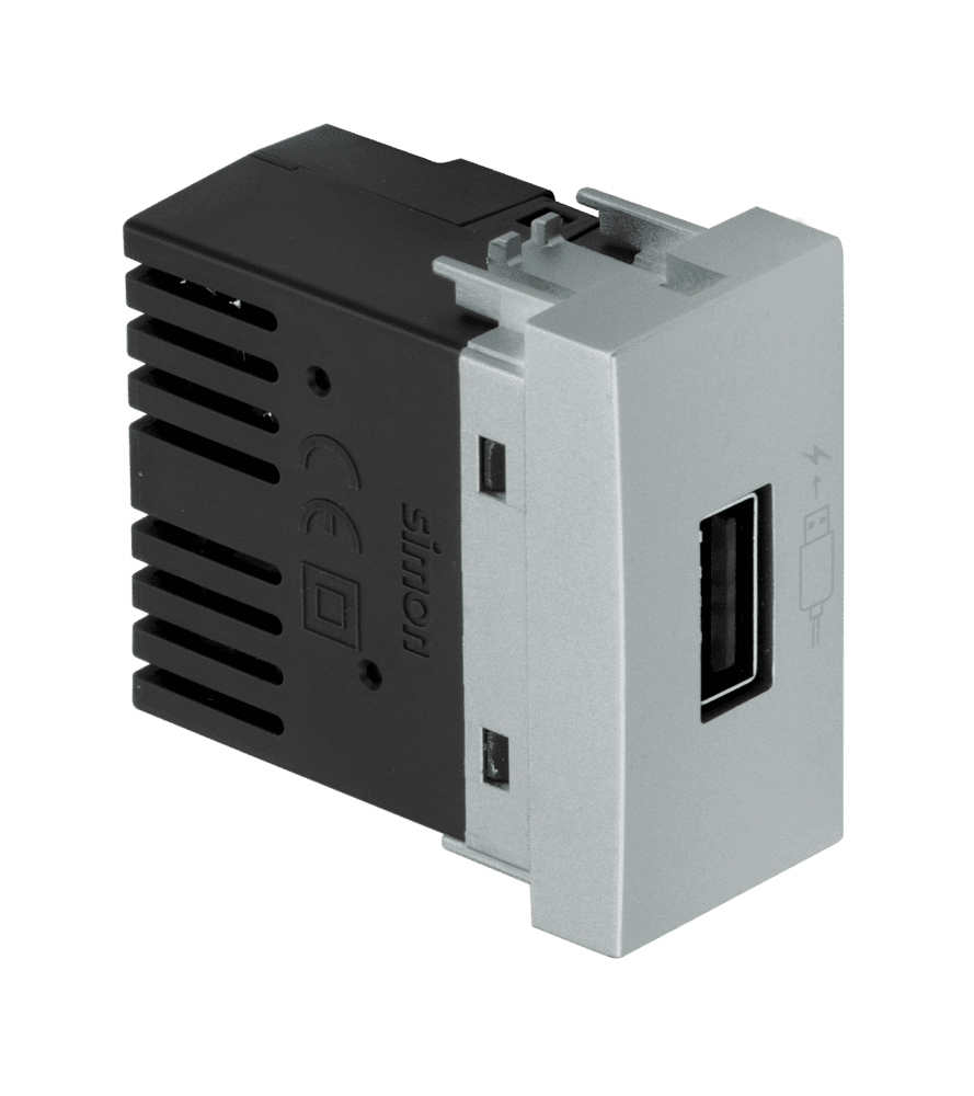 modulo-carregador-usb-1.5a-bivolt-linha-s30-s35-aluminio-fosco-simon-30-35-30381-34-7899191920548.png Módulo Carregador USB 1.5A Bivolt Simon 30/35 Alumínio fosco - Imagem 1