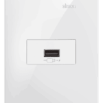 Tomada Carregador USB 2.1A Turbo Charge Bivolt com Placa Simon 35 Branca