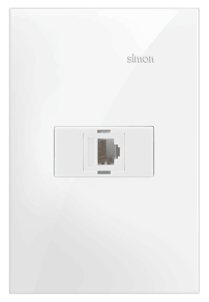 conjunto-1-tomada-rj-11-4-fios-branco-fosco-simon-35-35962-31-7899191923211.png Tomada Telefone RJ11 4 Fios com Placa Simon 35 Branco fosco - Imagem 1