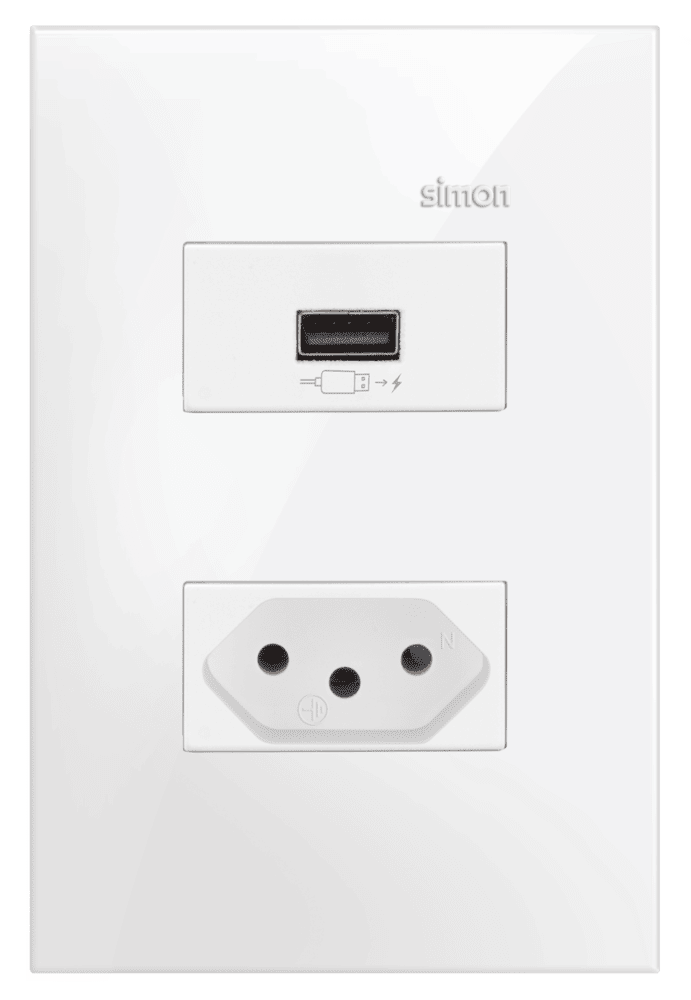conjunto-carregador-usb-2.1a-turbo-charge-tomada-2pt-10a-250v-c-placa-suporte-branco-fosco-simon-35-35952-31-7899191923136.png Conjunto Tomada USB 2.1A Turbo Charge + 1 Tomada 10A com Placa Simon 35 Branco fosco - Imagem 1