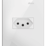 Tomada 2P+T 10A com Placa Simon 35 Branco fosco