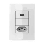 Módulo Tomada Carregador USB 1.5A Bivolt Iriel Iris Branca