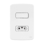 Conjunto Interruptor Paralelo + 1 Tomada 20A com Placa Composé WEG Branca