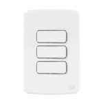 Conjunto 2 Interruptores Simples + 1 Interruptor Paralelo 10A com Placa Composé WEG Branca