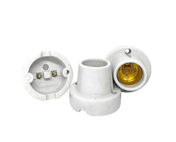 Bocal E27 fixo de teto porcelana branco - Imagem 1