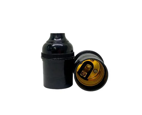 Bocal E27 pendente sem chave plástico preto - Imagem 1