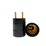 Bocal E27 adaptador com plugue plástico preto