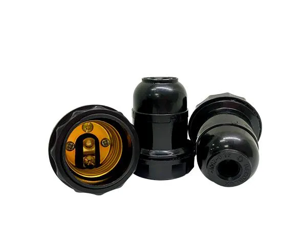 Bocal E27 pendente para abajur plástico preto - Imagem 1