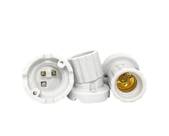 Bocal E27 angular porcelana branco - Imagem 1