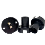 Bocal E14 fixo de teto plástico preto