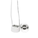 Bocal GU10/GZ10 com rabicho porcelana branco