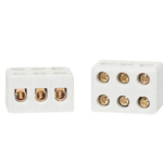 Conector de porcelana 6mm² 3 polos 30A branco