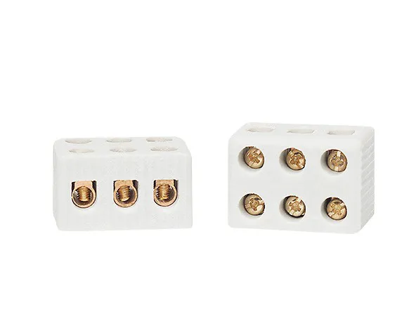 Conector de porcelana 6mm² 3 polos 30A branco - Imagem 1