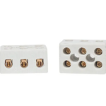 Conector de porcelana 10mm² 3 polos 50A branco