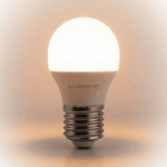 Lâmpada LED bolinha leitosa G45 4W 2400K âmbar E27 Lumanti ref 204A - Imagem 3