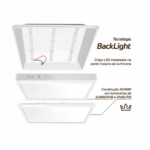 Luminária LED Backlight embutir retangular 36W 4200K 320x620mm Lumanti - Imagem 3