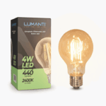 Lâmpada vintage A60 LED filamento 4W 2400K âmbar Lumanti - Imagem 3