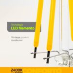 Lâmpada vintage G45 LED filamento 4W 2400K âmbar Lumanti - Imagem 4