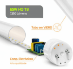 Lâmpada tubular LED HO T8 2385mm 65W 6500K bivolt Lumanti - Imagem 4