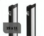 Perfil de alumínio embutir 19x11mm 3m preto fosco Lumanti