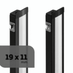 Perfil de alumínio embutir 19x11mm 3m preto fosco Lumanti