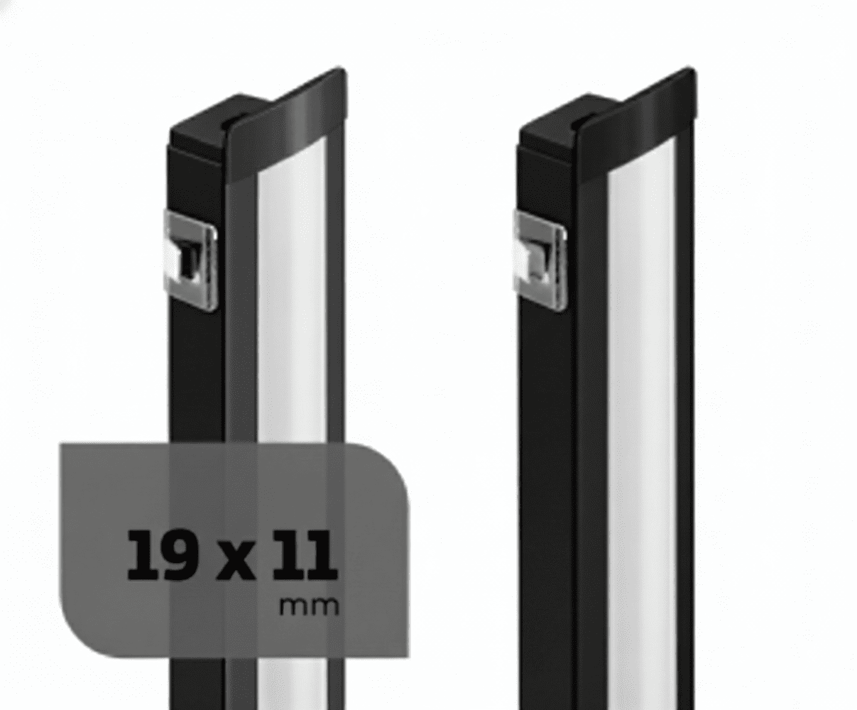 19x11-3.png Perfil de alumínio embutir 19x11mm 3m preto fosco Lumanti - Imagem 1